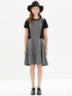 Madewell Women's Tribune Textured Dress‎ Black/Gray Size 10
